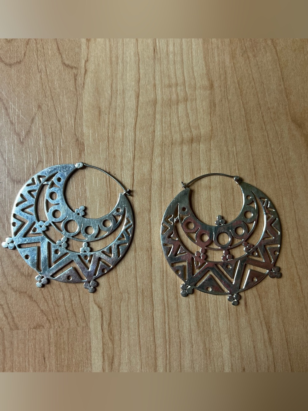 EXTRA LARGE SILVER CUT OUT HOOP EARRINGS